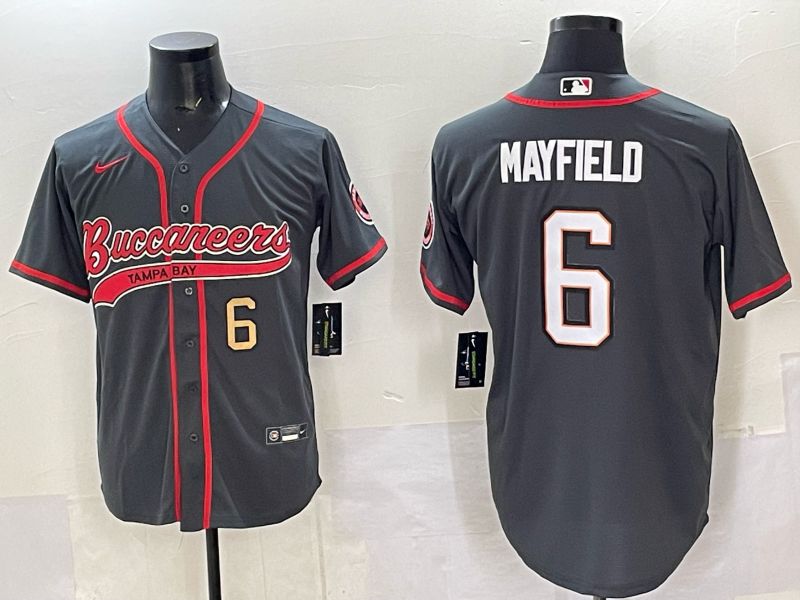 Men 2025 Tampa Bay Buccaneers 6 Mayfield Grey Joint Name Nike Limited NFL Jersey style 02